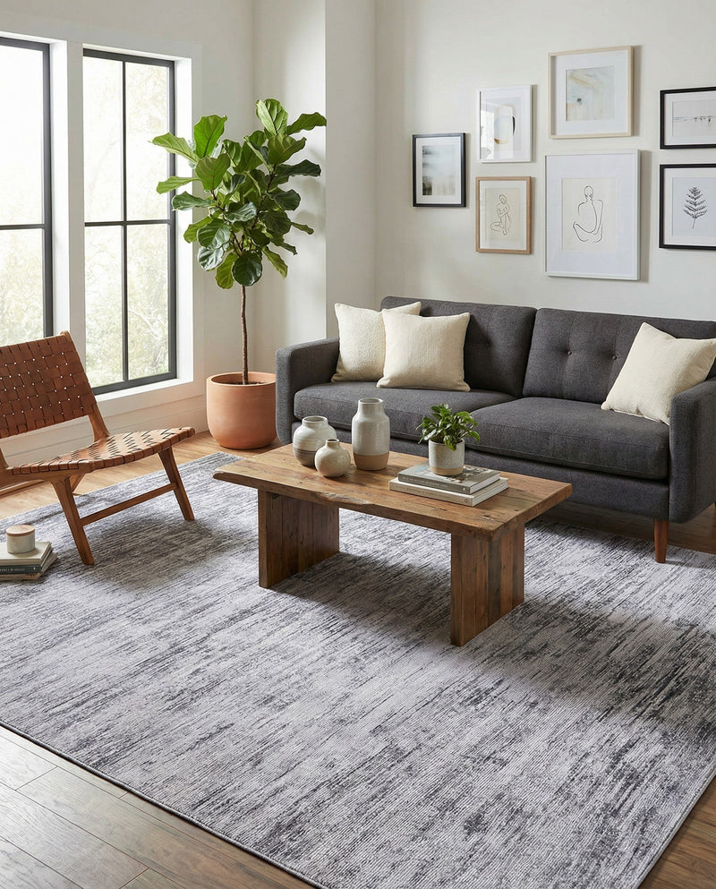 Sahara Essence Collection Area Rug - Oasis (Gray) Rectangle Gray  lifestyle 6
