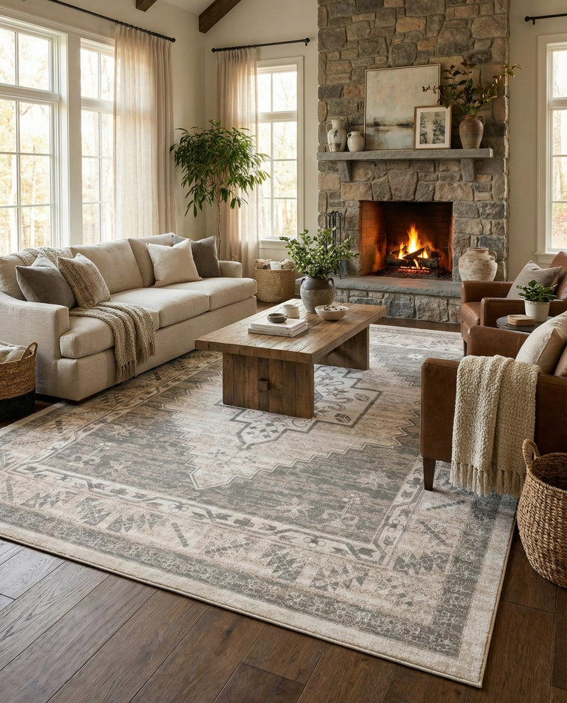 Savannah Series Collection Area Rug -  Augusta (Mink) Rectangle Mink  lifestyle 36