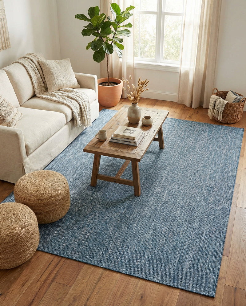 Seaside Serenity Collection Area Rug - Veranda (Blue) Rectangle Blue  lifestyle 11