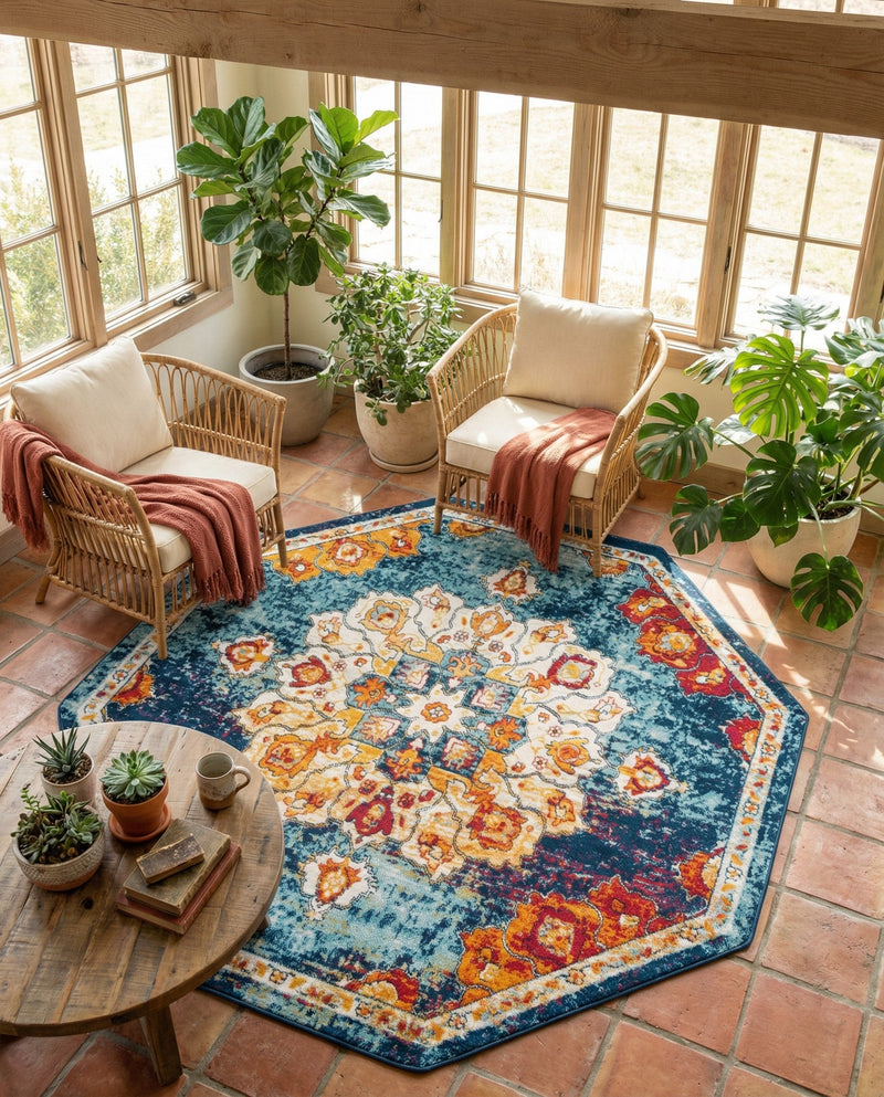 Beverly Grove Collection Area Rug - Melrose (Multi) Octagon Multi  lifestyle 76