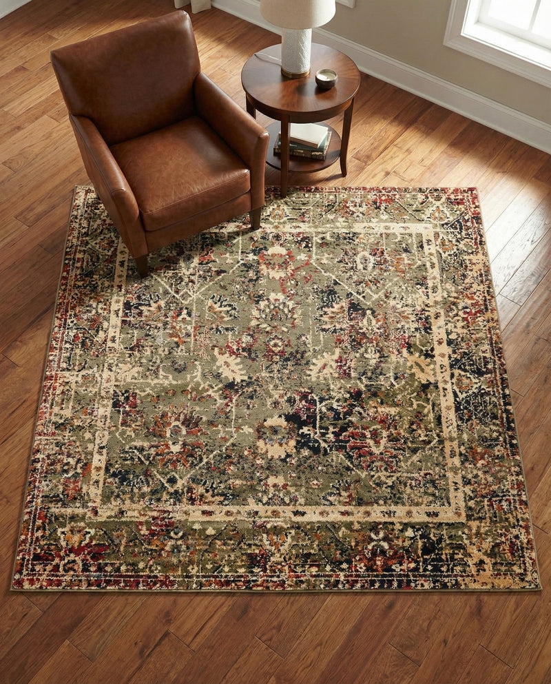 Neptune Elegance Collection Area Rug -  Galatea (Green) Square Green  lifestyle 34