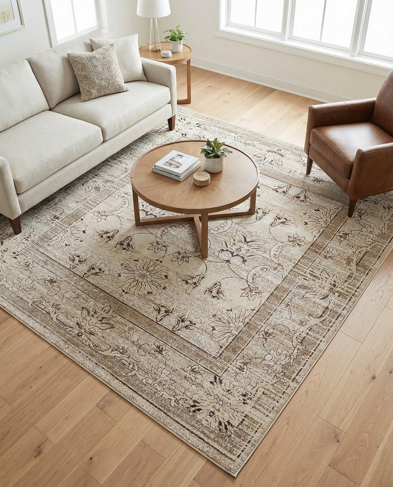Horizon Collection Area Rug -  Meridian Square Ivory  lifestyle 87