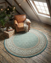 Soho Elegance Collection Area Rug -  Mercer (Turquoise) Round Turquoise  lifestyle 73