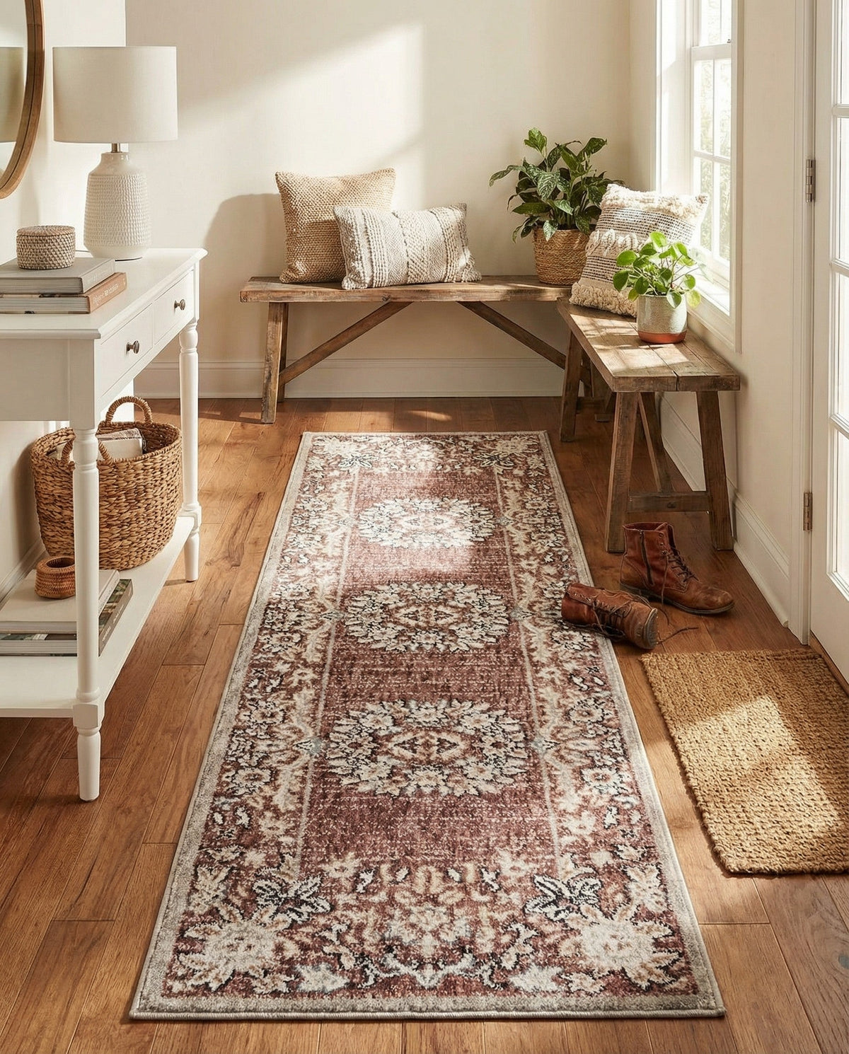 Heritage Harbor Collection Area Rug -  Seabreeze Runner Dusty Rose  lifestyle 133