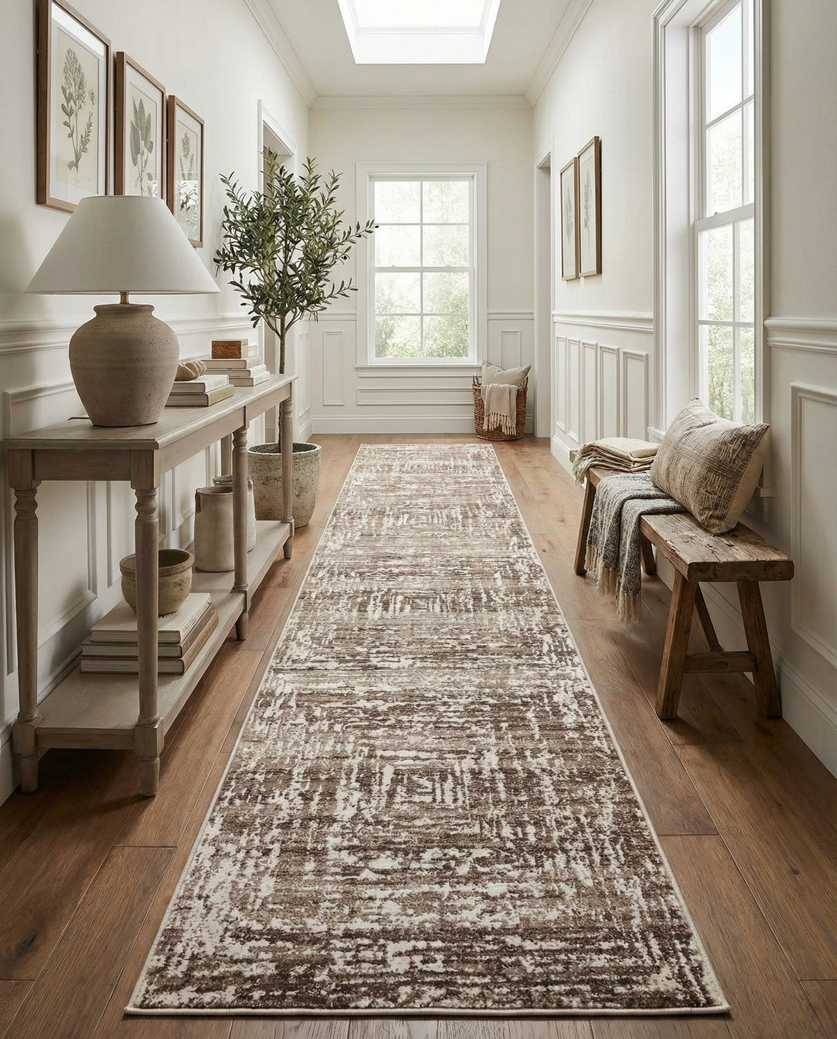 Sanctuary Retreat Collection Area Rug -  Asylum Runner Chocolate Brown  lifestyle 100