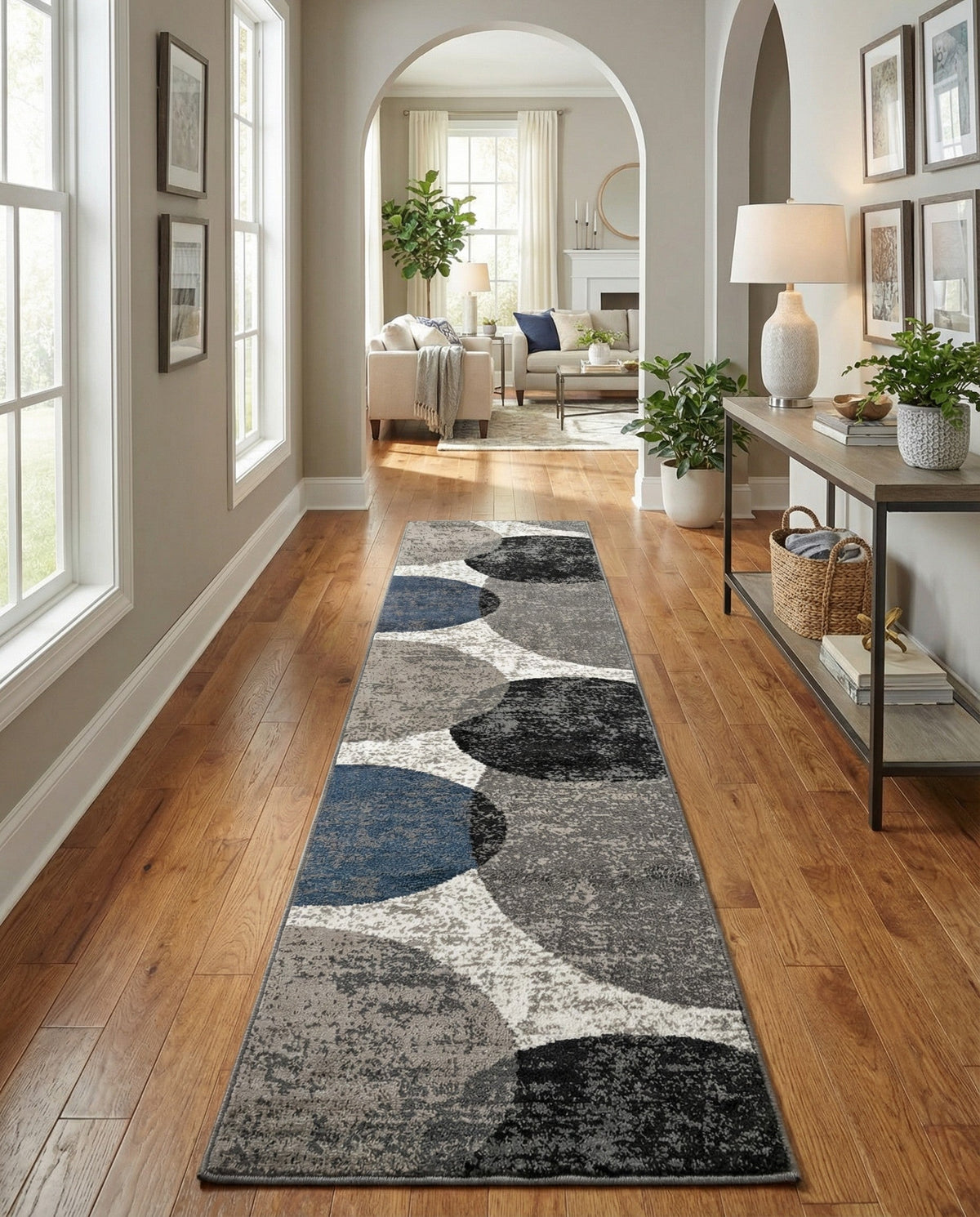 Copenhagen Edge Collection Area Rug -  Amager Runner Multi  lifestyle 60