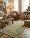 Savannah Elegance Collection Area Rug - Magnolia Rectangle Green  lifestyle 37