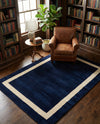 Savannah Borders Wool Collection Area Rug - Chatham Rectangle Cobalt Blue  lifestyle 10