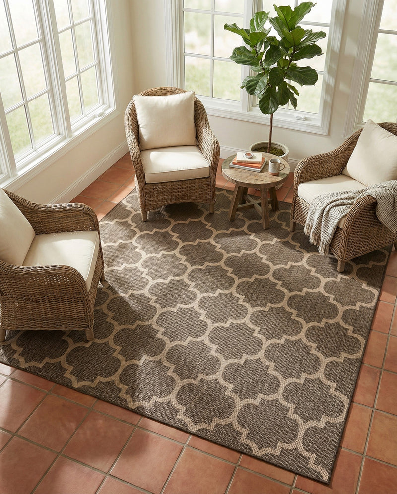 Sahara Sands Collection Area Rug -  Dahshur Square Brown  lifestyle 62