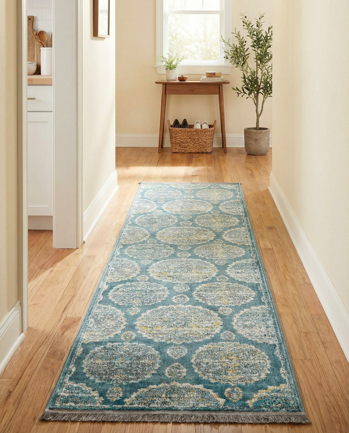 Arcadia Rugs Collection Area Rug -  Atlantis (Gray and Blue) Runner Gray and Blue  lifestyle 83