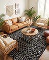 Marrakech Lattice Collection Area Rug - Medina (Black) Rectangle Black  lifestyle 3