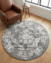 Riviera Elegance Collection Area Rug -  Menton (Gray) Round Gray  lifestyle 74