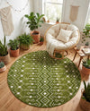 Mediterranean Lattice Collection Area Rug - Santorini (Green) Round Green  lifestyle 26