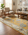 Arcadia Rugs Collection Area Rug - Eden (Yellow) Rectangle Yellow  lifestyle 5