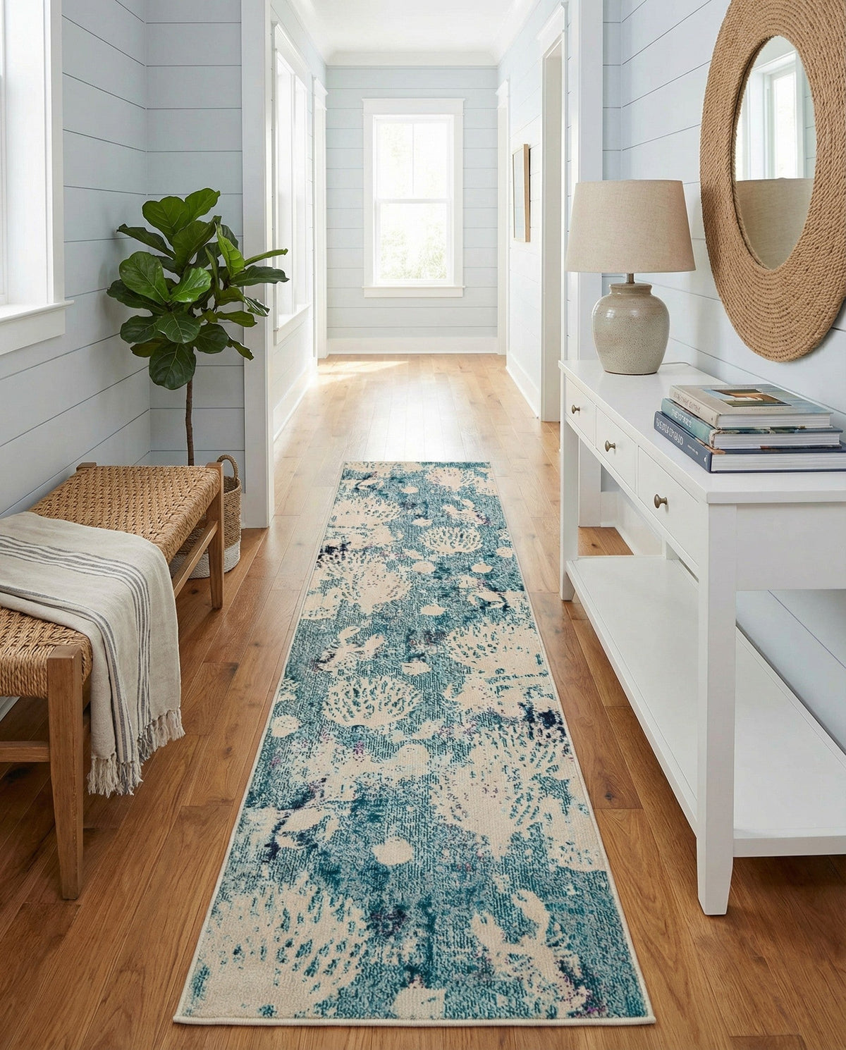 Sorrento Shores Collection Area Rug -  Vico Runner Light Blue  lifestyle 137