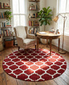 Lattice Gardens Collection Area Rug -  Bloomfield (Dark Terracotta) Round Dark Terracotta  lifestyle 32