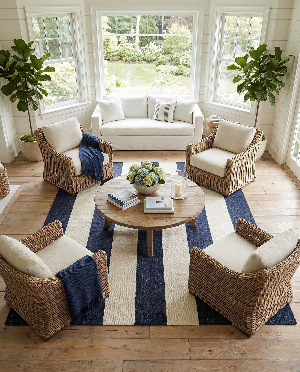Martha's Vineyard Blueprints Collection Area Rug - Edgartown Square Nautical Navy  lifestyle 172