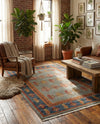 Zagros Oasis Collection Area Rug -  Dalahu Rectangle Light Blue  lifestyle 5