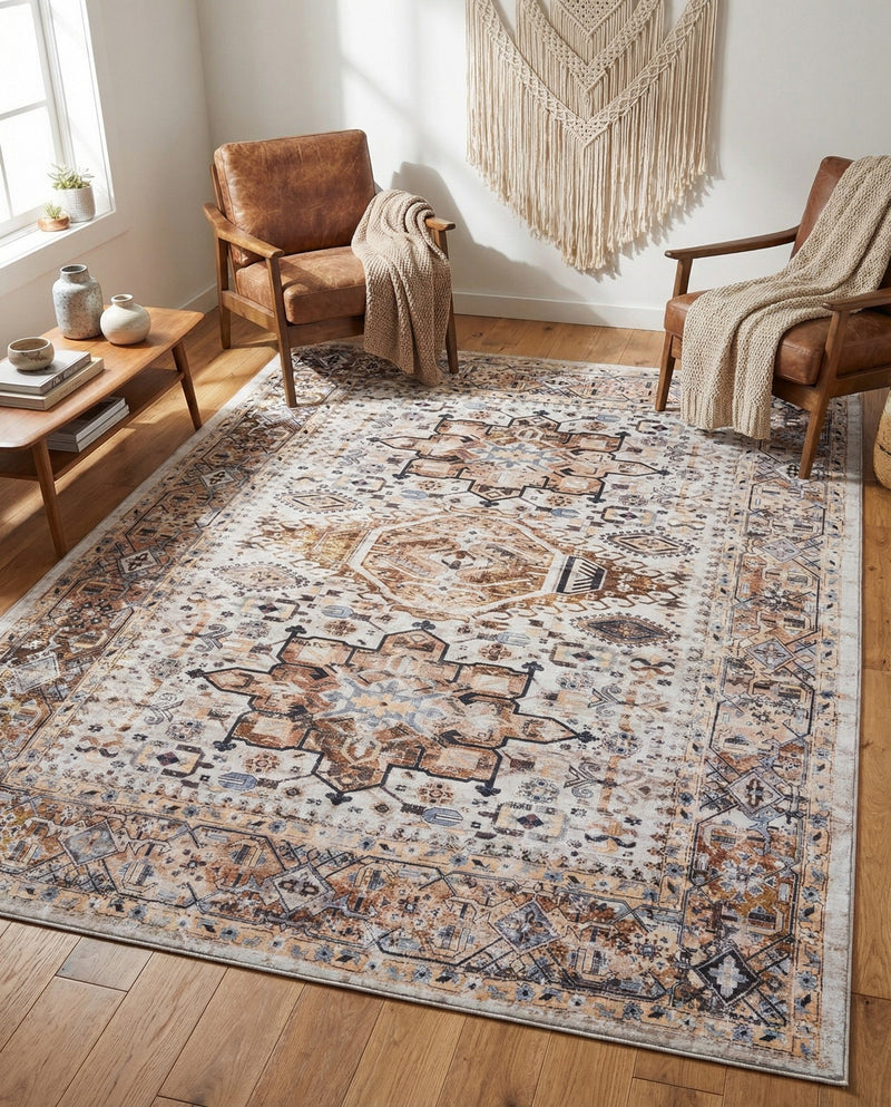 Laguna Sands Collection Area Rug -  Venice Rectangle Ivory Almond  lifestyle 8