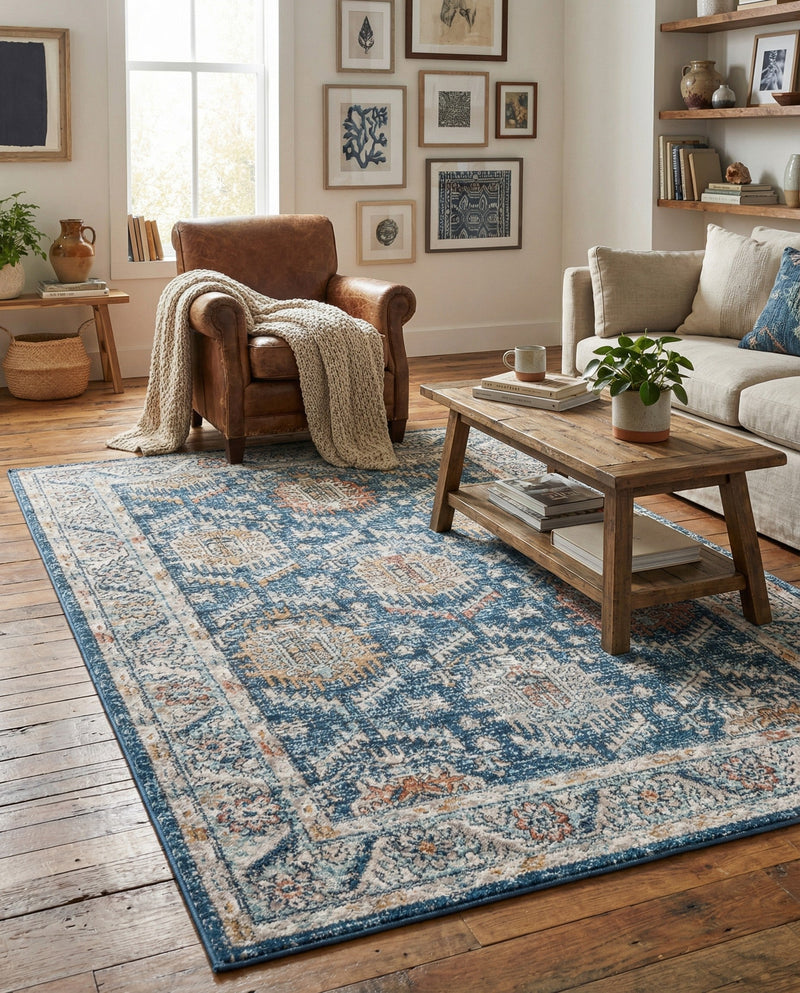Mykonos Manor Collection Area Rug -  Paros Rectangle Blue  lifestyle 10