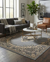 Tabriz Tapestry Collection Area Rug - Azerbaijan (Gray) Rectangle Gray  lifestyle 20