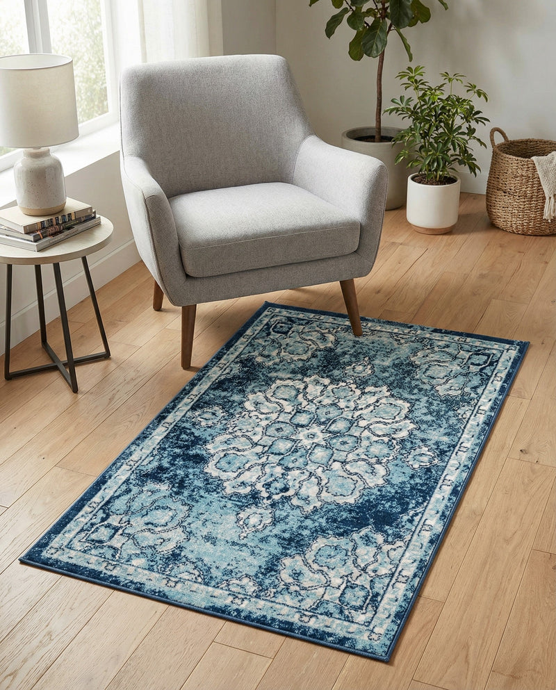 Beverly Grove Collection Area Rug - Melrose (Navy Blue) Rectangle Navy Blue  lifestyle 24