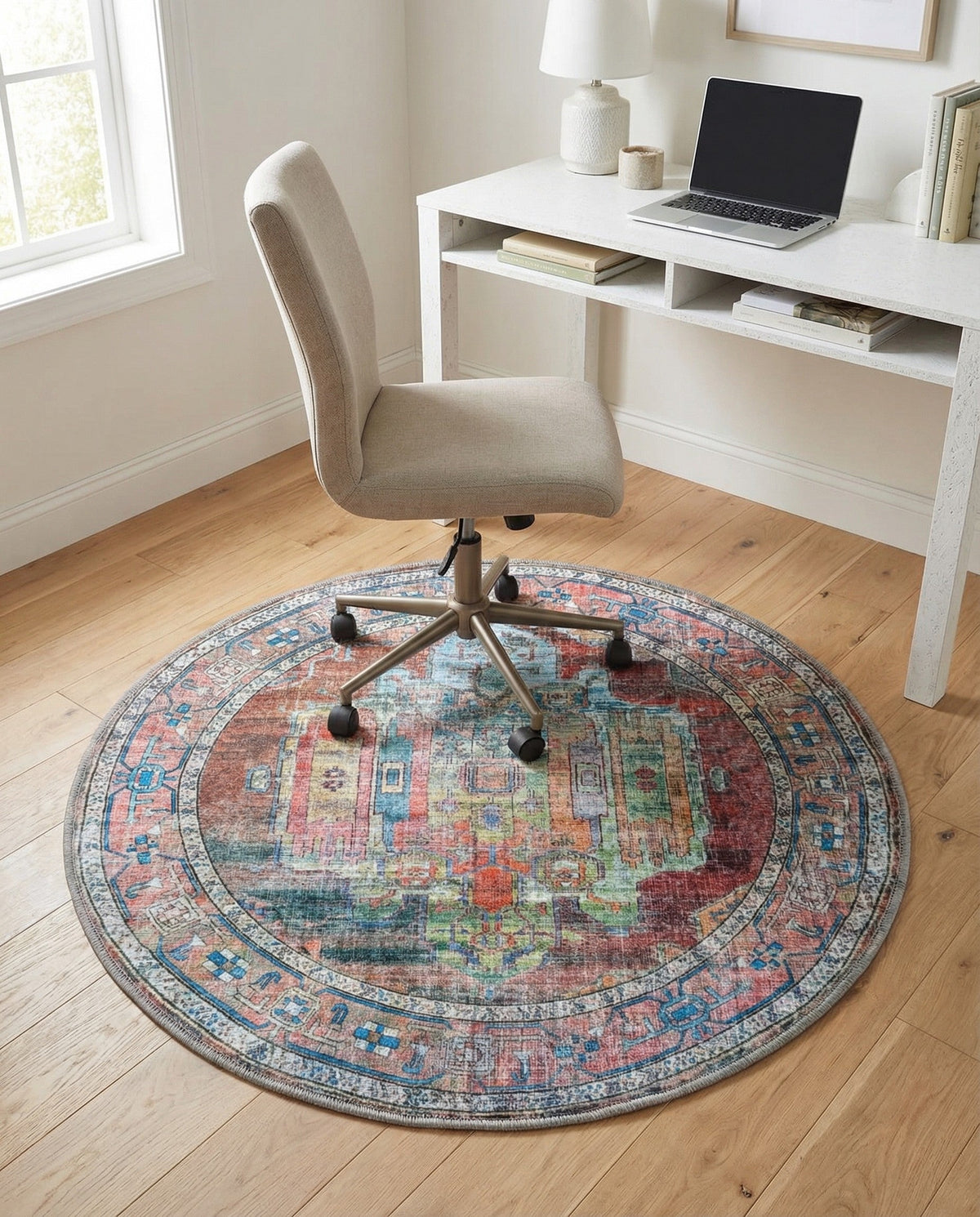 Zahara Oasis Collection Area Rug - Sahara Round Multi  lifestyle 158