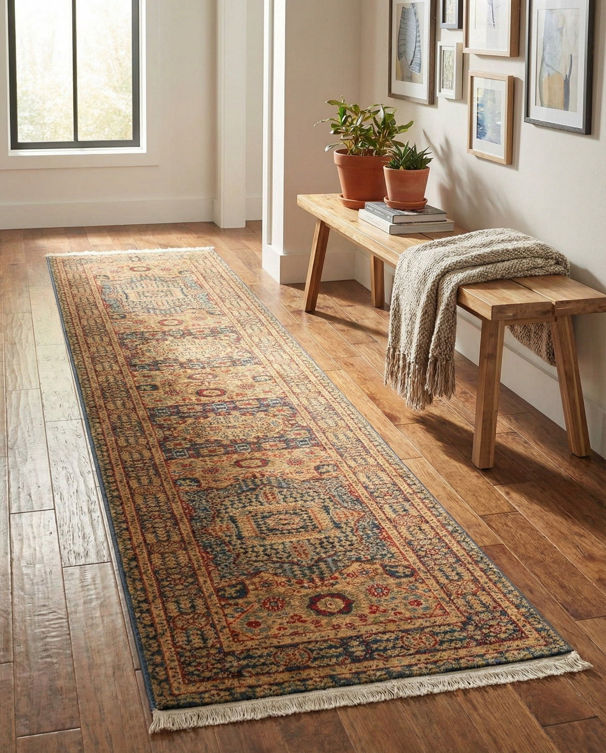 Ottoman Elegance Collection Area Rug - Sultan Runner Blue  lifestyle 186