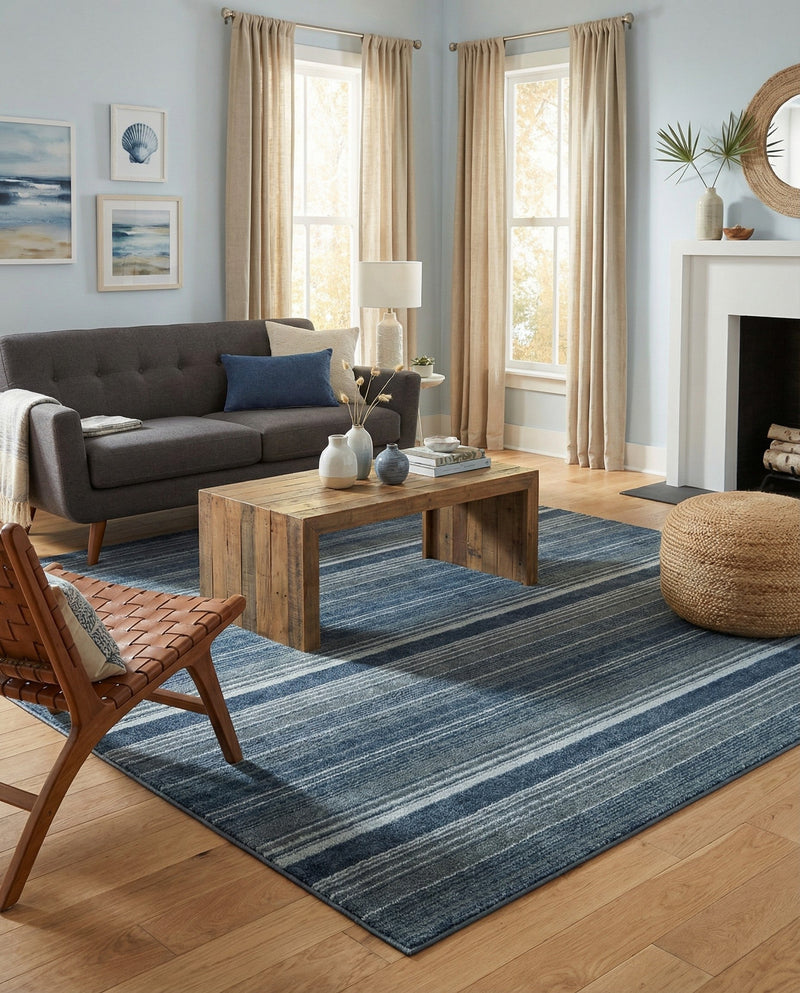 Jewel Oasis Collection Area Rug - Sapphire (Blue) Rectangle Blue  lifestyle 19