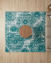 Riviera Elegance Collection Area Rug -  Monaco (Turquoise) Square Turquoise  lifestyle 75