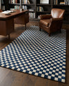 Shepherd's Glen Wool Collection Area Rug - Reykjavik Rectangle Blue and White  lifestyle 25