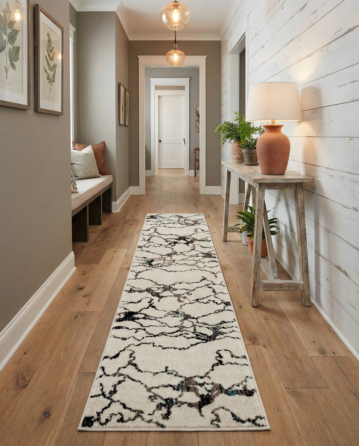 Brighton Terrace Collection Area Rug -  Aldrington Runner Ivory  lifestyle 121