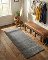 Solid Shag Seaside Collection Area Rug - Azure Cove (Gray) Runner Gray  lifestyle 75
