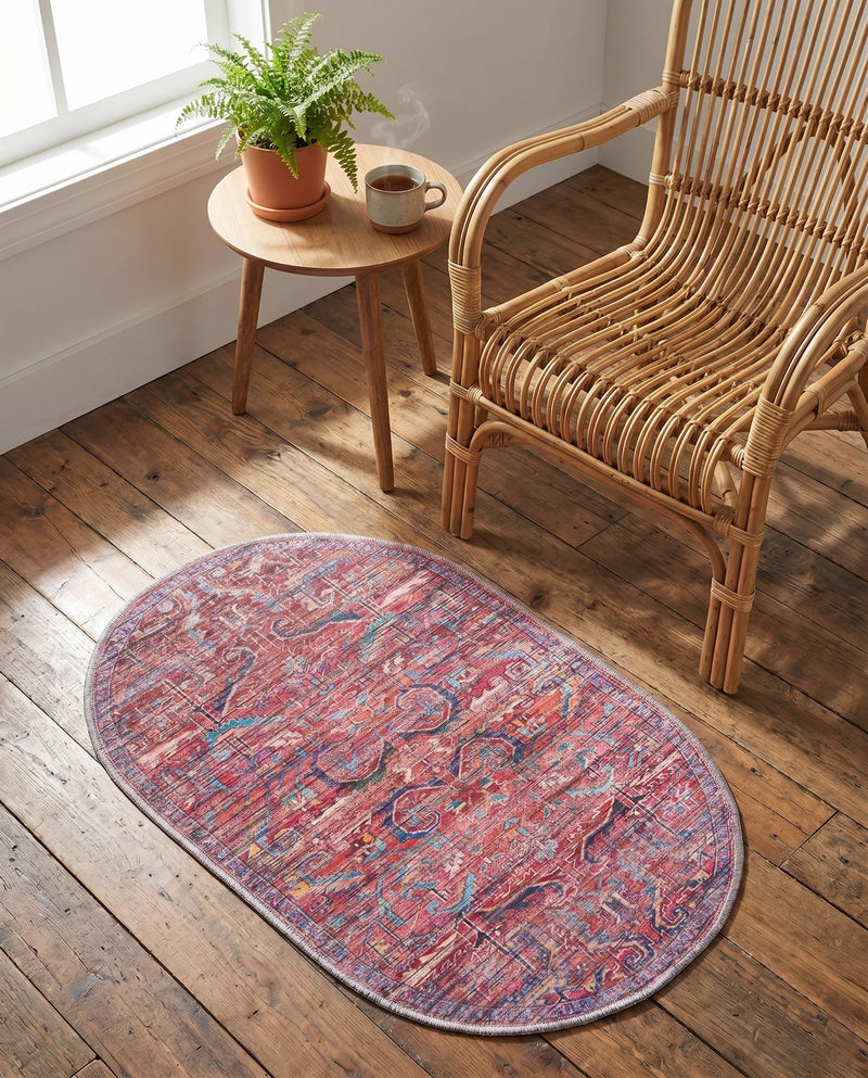 Zahara Oasis Collection Area Rug -  Tangier Oval Rust Red  lifestyle 72