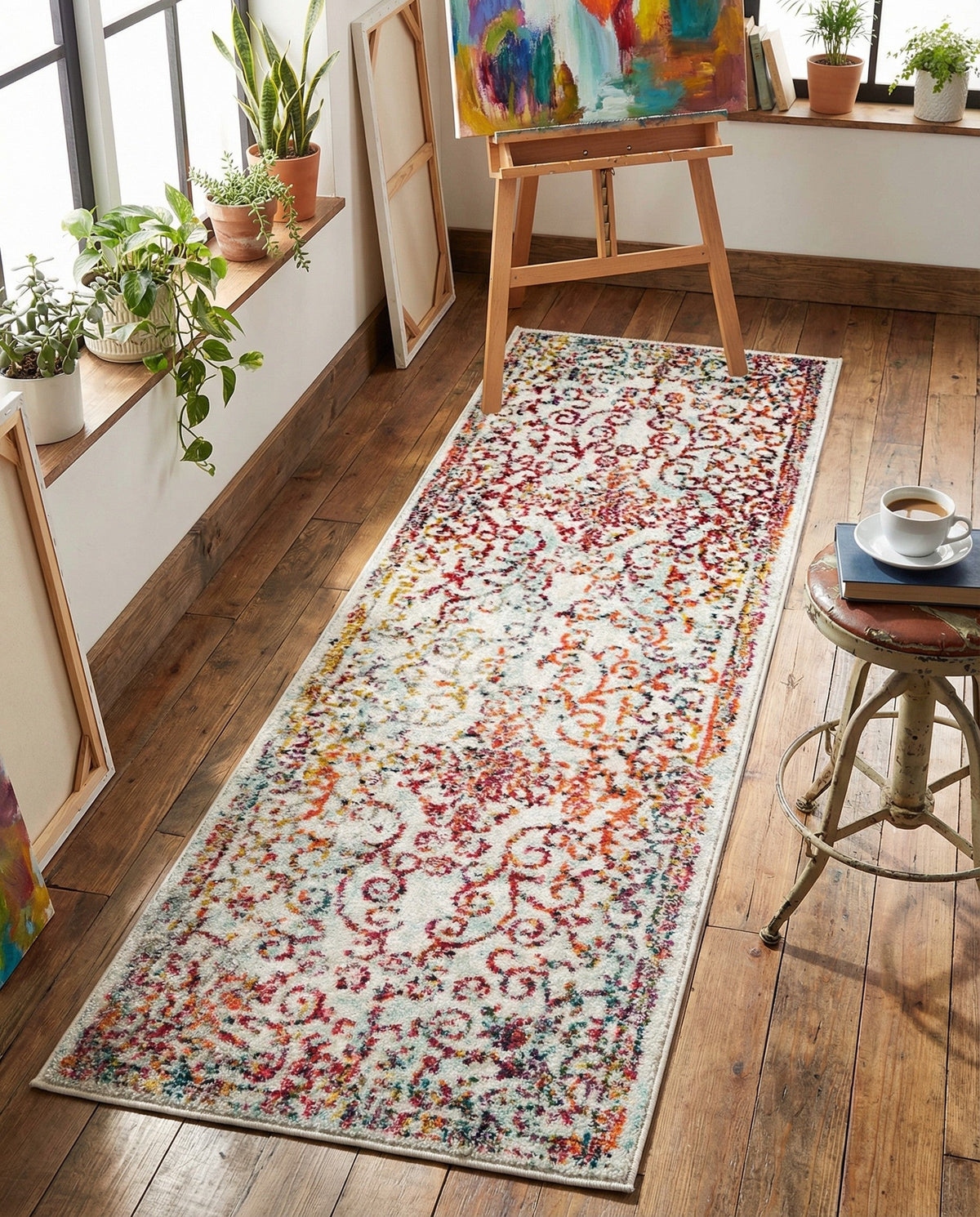 Brighton Terrace Collection Area Rug -  Saltdean Runner Ivory  lifestyle 118