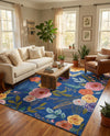 Meadow Breeze Collection Area Rug -  Petal Rectangle Blue  lifestyle 13