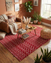 Marrakech Lattice Collection Area Rug - Medina (Red) Rectangle Red  lifestyle 5