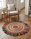 Osian Looms Collection Area Rug - Kathmandu Round Multi  lifestyle 16