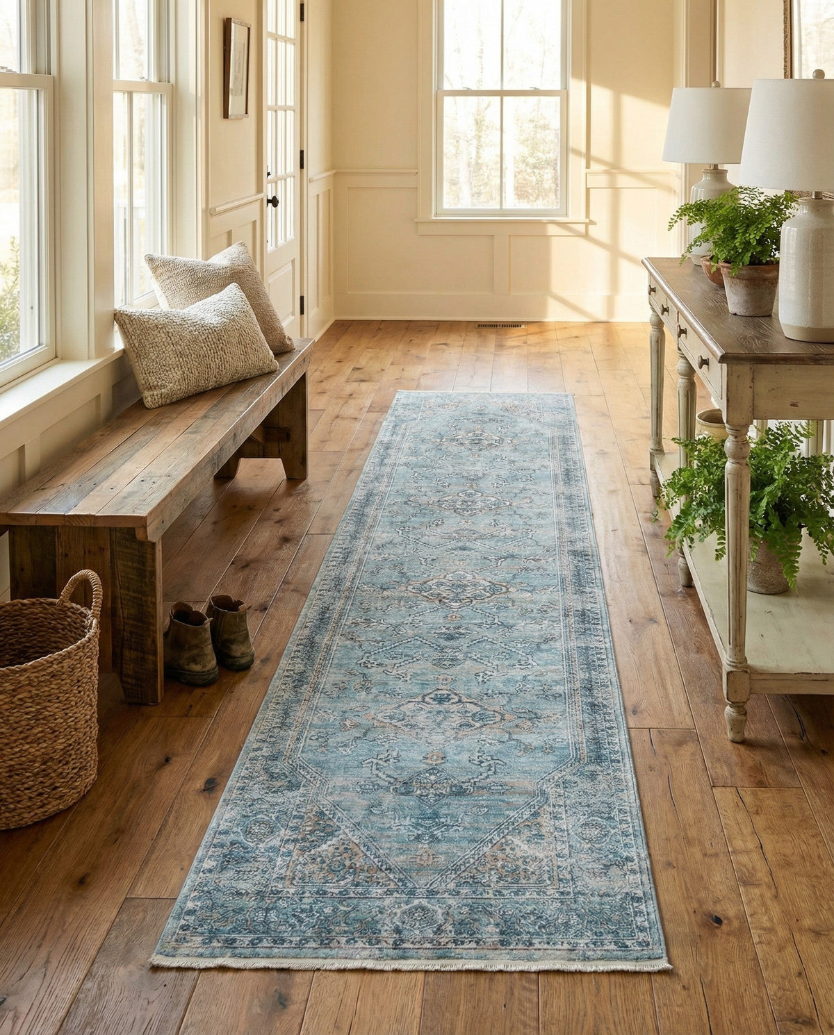 Coastal Haven Collection Area Rug -  Marina Runner Blue  lifestyle 101