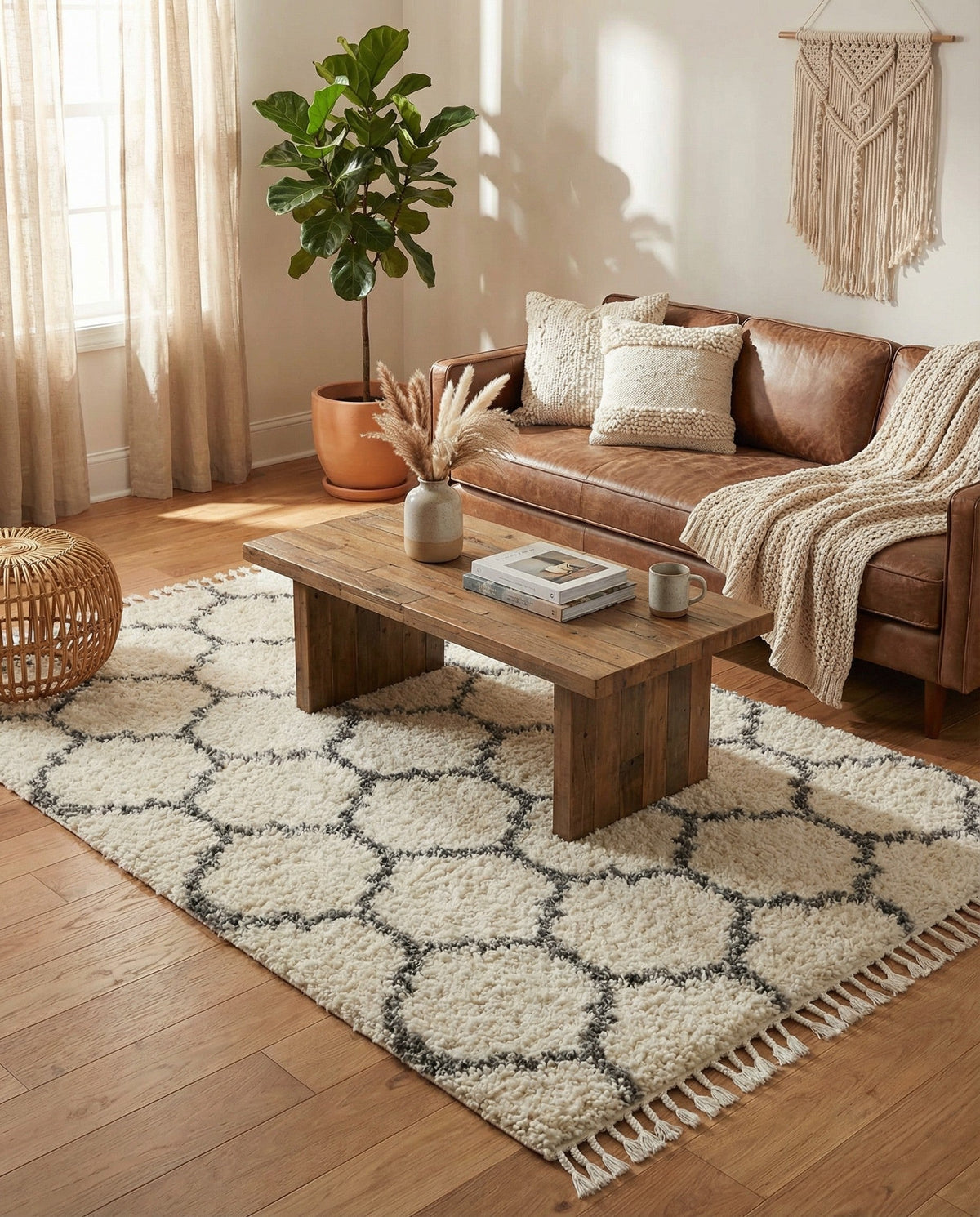 Cozy Cove Shag Collection Area Rug - Marina Rectangle Ivory  lifestyle 45