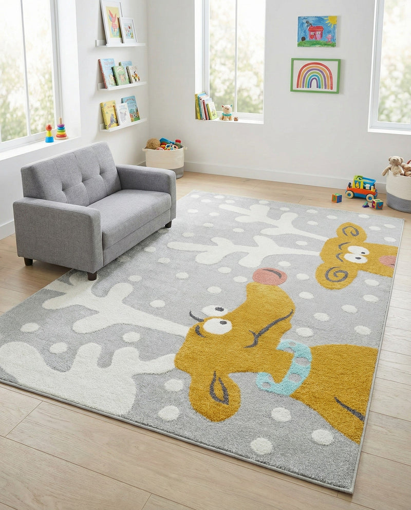 Wonder Tykes Collection Area Rug -  Mystic Rectangle Gray  lifestyle 11