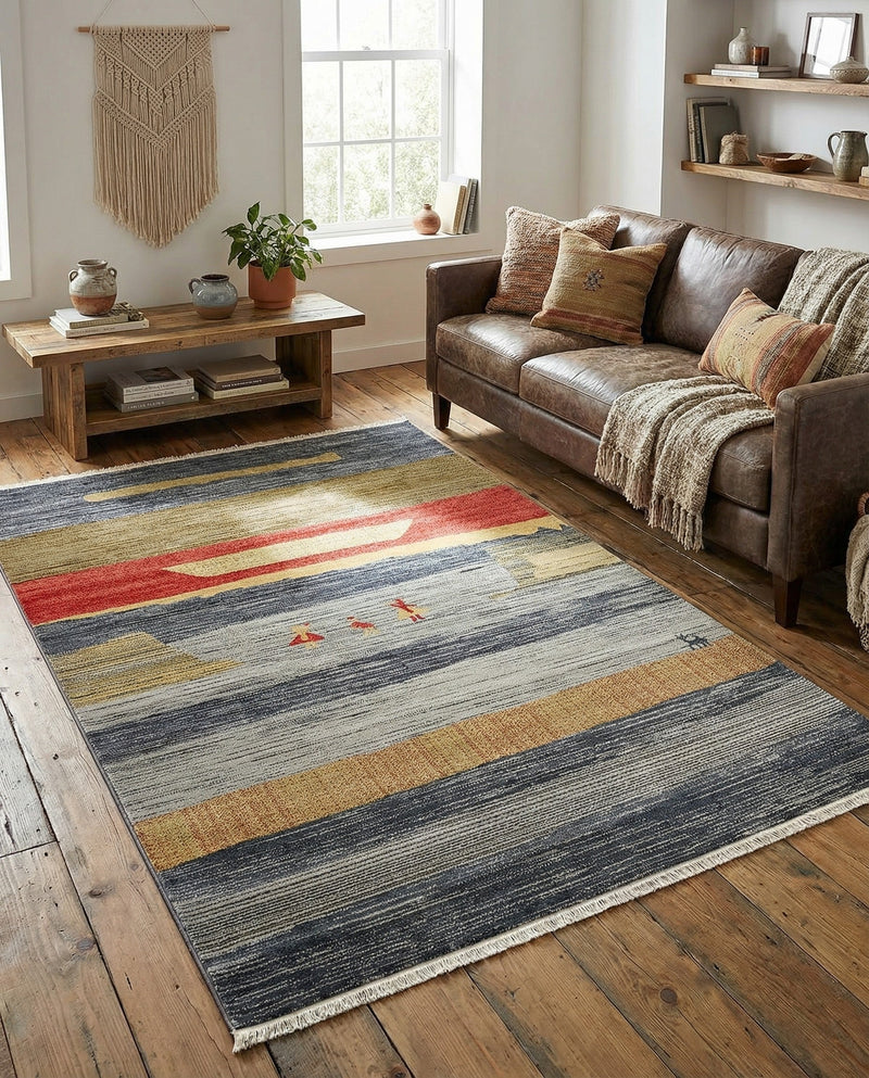 Zagros Oasis Collection Area Rug -  Lordegan Rectangle Blue  lifestyle 6