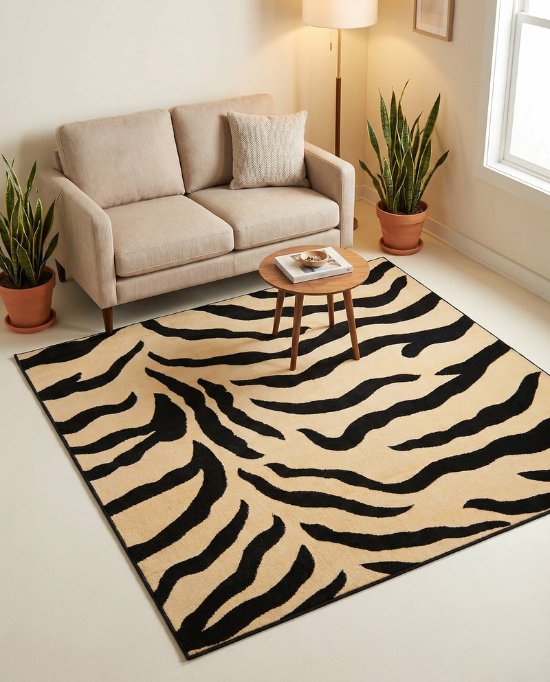 Savannah Sojourn Collection Area Rug -  Okavango Square Ivory  lifestyle 40