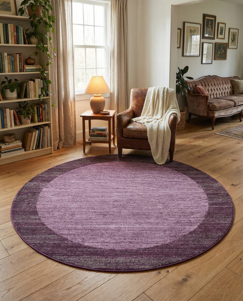 Studio Haven Collection Area Rug -  Conservatory (Violet) Round Violet  lifestyle 46
