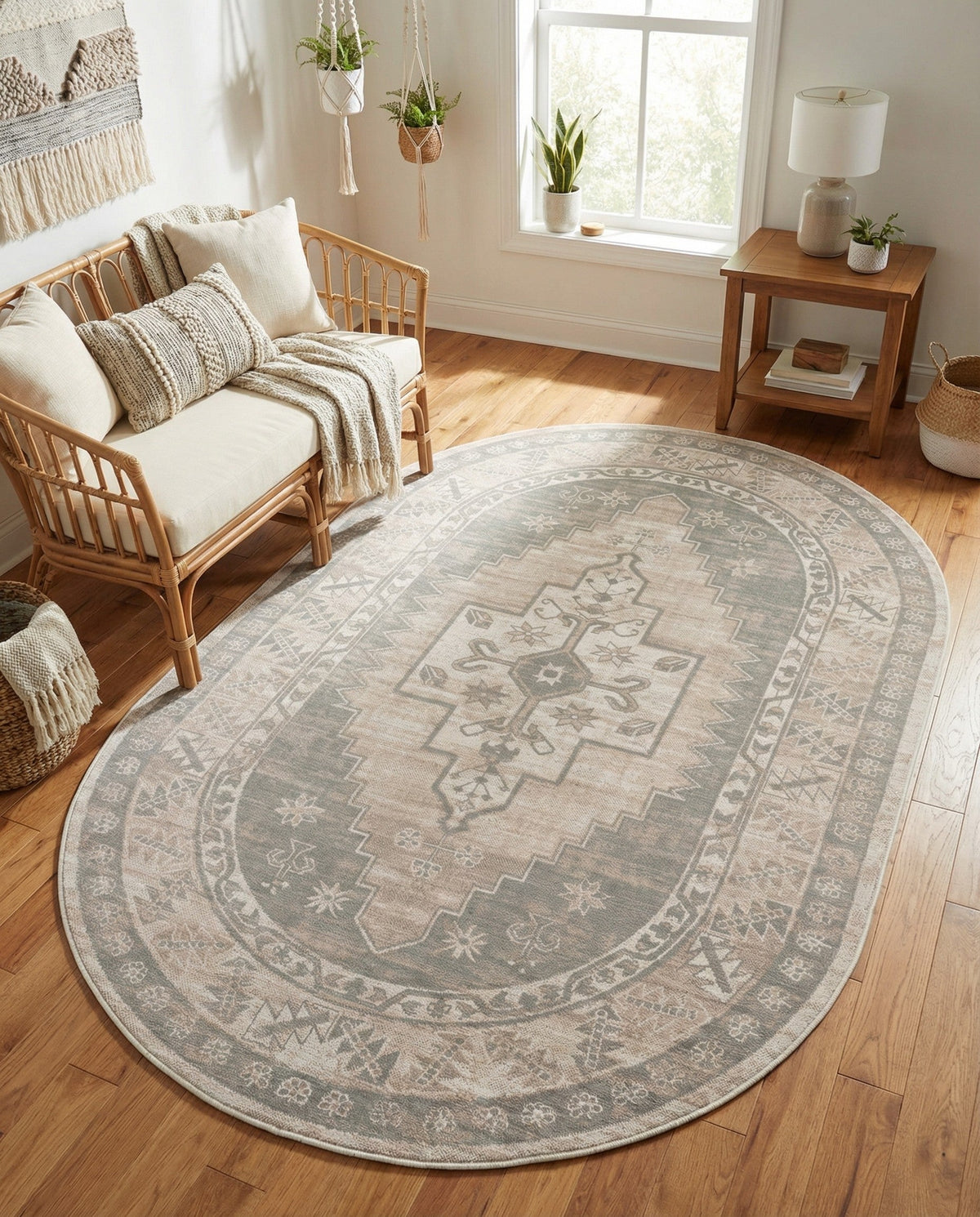 Savannah Series Collection Area Rug -  Augusta (Mink) Oval Mink  lifestyle 117