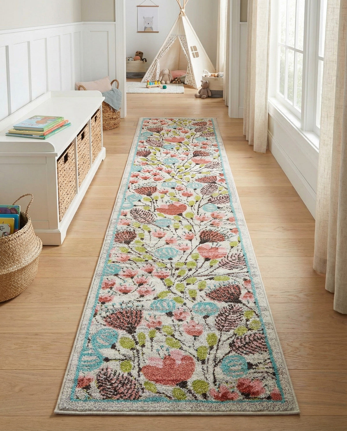 Wonder Tykes Collection Area Rug -  Fantasy Runner Ivory  lifestyle 127