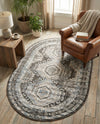 Savannah Elegance Collection Area Rug -  Tybee (Gray) Oval Gray  lifestyle 35