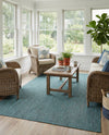 Seaside Serenity Collection Area Rug - Veranda (Teal) Rectangle Teal  lifestyle 7