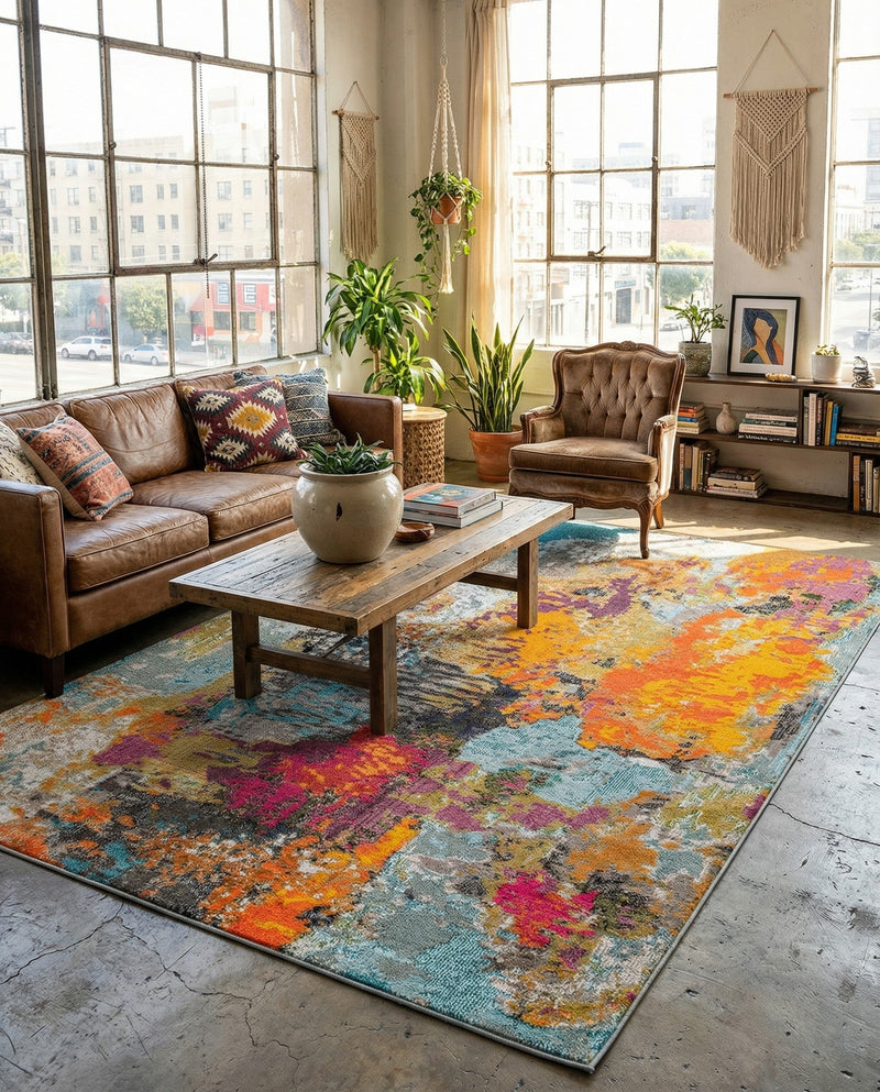 Colorburst Oasis Collection Area Rug -  Spectrum Rectangle Multi  lifestyle 19