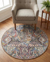 Heritage Elegance Collection Area Rug -  Louvre Round Multi  lifestyle 54